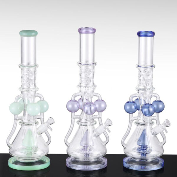 Stone 17.5″ Quad Pearls Recycler Water Pipe Bong