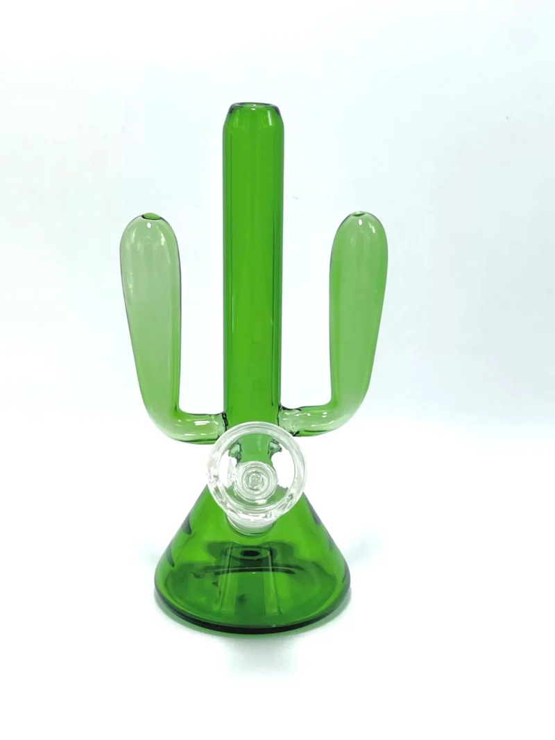 Beautiful Cactus Design Green Bong 5″
