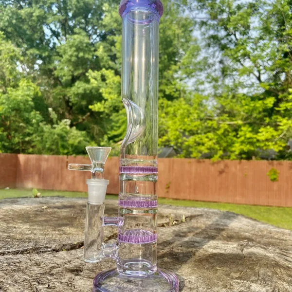 11″ Pink Straight Cylinder Tube Glass Bong