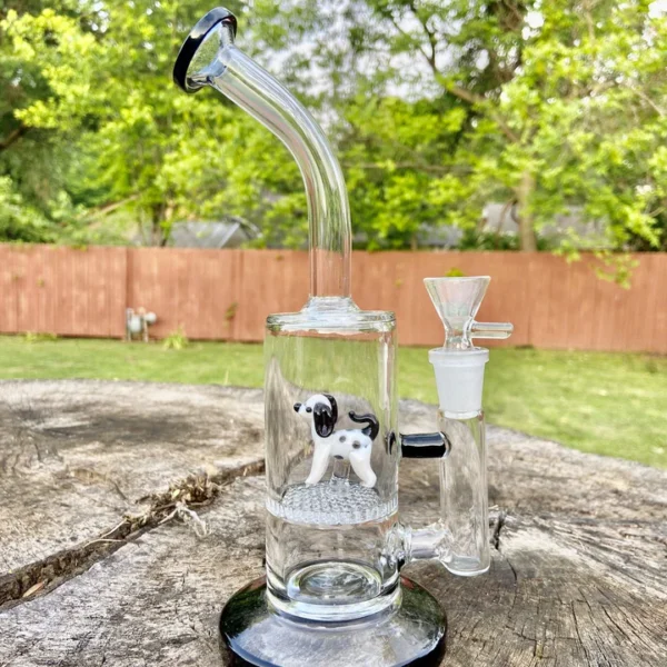 10″ Lucky Dog Shape Perc Glass Pipe