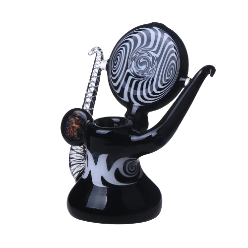 6″ Hypnotic Disk Bubbler Glass Pipe