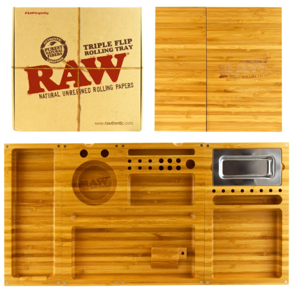 Raw Triple Flip Bamboo Rolling Tray Magnet