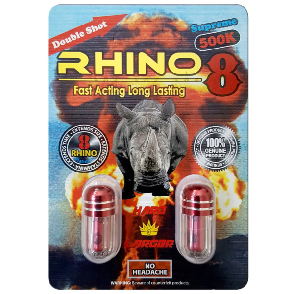 Rhino 8 Supreme 500k Double Shot Pills (1 count)