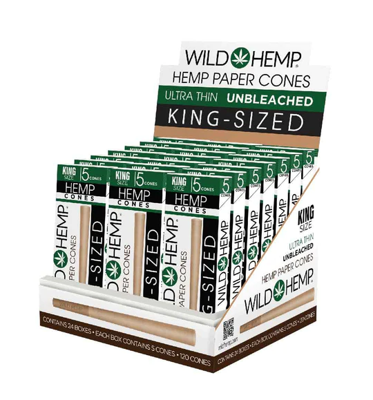 Wild Hemp Pre Rolled Hemp Cones King Size Ultra Thin (1 Box)