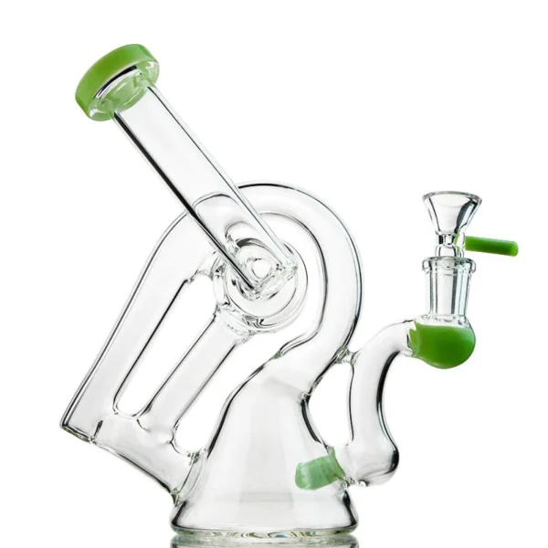 8″ Heady Glass Dab Rigs Unique Bong Sidecar Recycler
