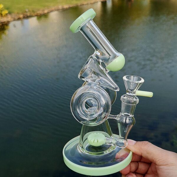 8″ Glass Bong Double Recycler Heady Glass
