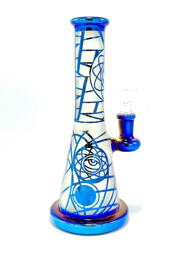 BLUE PURPLE ELECTROPLATED WATER PIPE BONG 10”