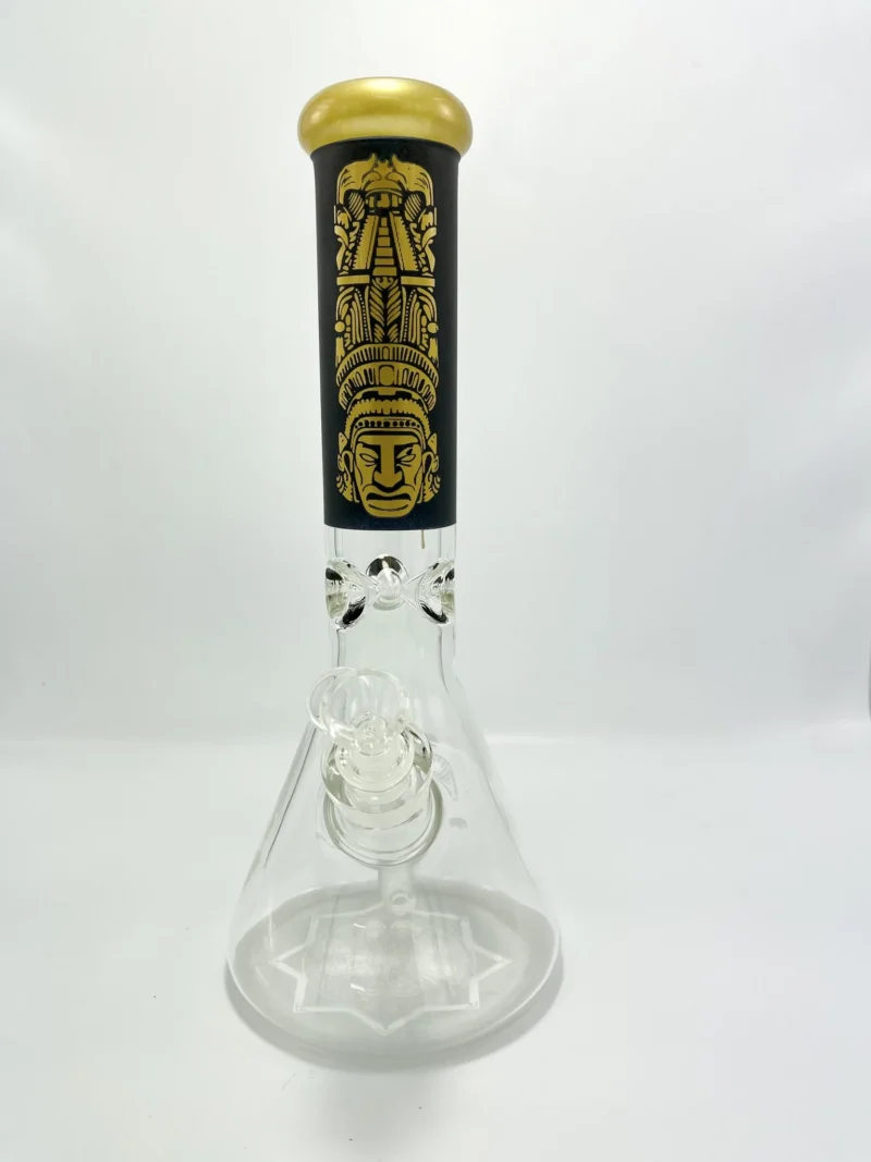 Stone Gold Color Painted Heavy Beaker Water Pipe 18”