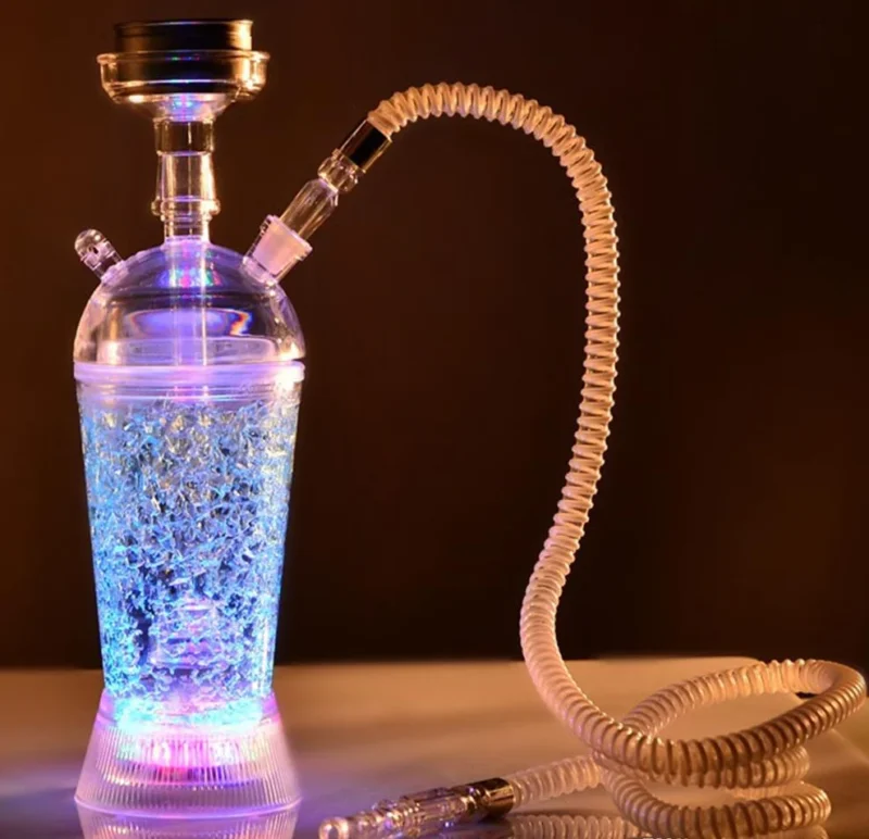 LED Hookah Water Pipe 11″ With 5ft pipe