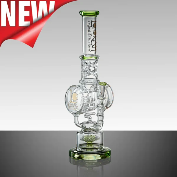 LOOKAHLOOKAH Disc Tower Of Filtration Recycler Bong 18″ Water Pipe Disc Tower Of Filtration Recycler Bong 18″ Water Pipe