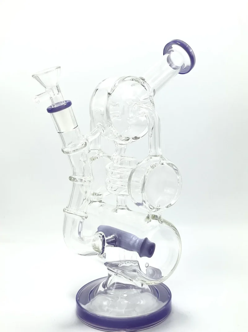 Stone Inline Perc Multi Recycler Heavy Bong Glass Water Pipe 12″