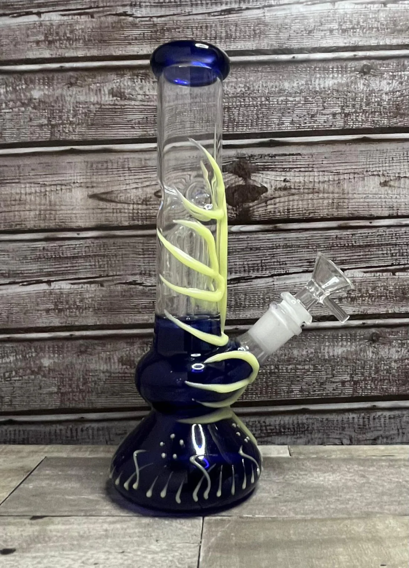 10.2“ Glass Hookahs Bong Glow in The Dark Glass Water Pipe
