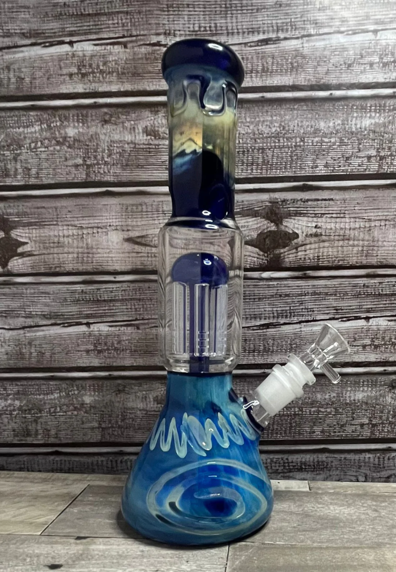 0.5″ Blue Skies Glass Bong Smoking Hookah Water Pipe