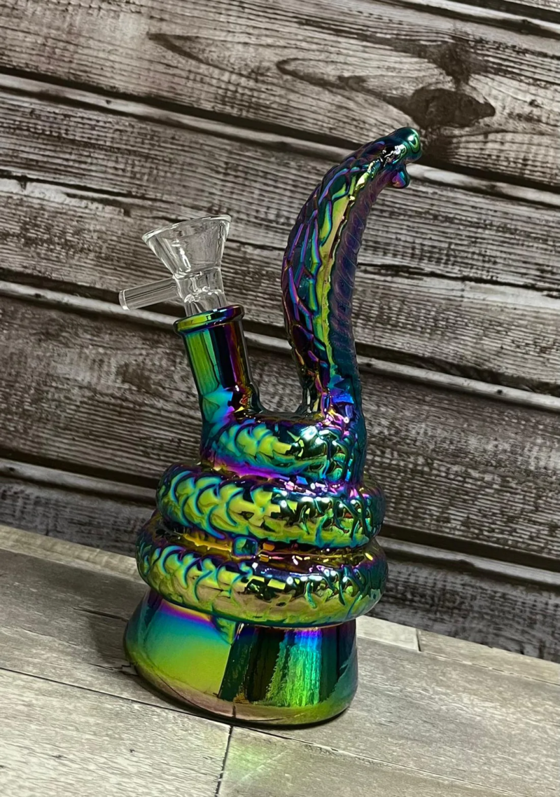 6.38” Snake Glass Bong Smoking Colorful Hookah Water Pipe