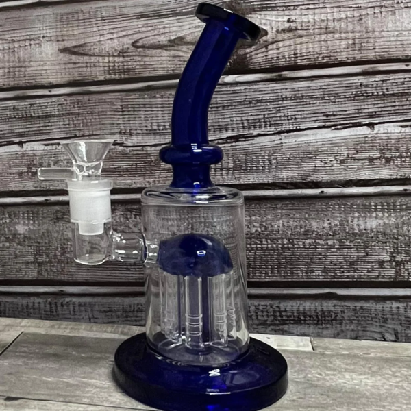 7″ Blue Glass Bong Mushroom Bongs Water Pipes Hookah