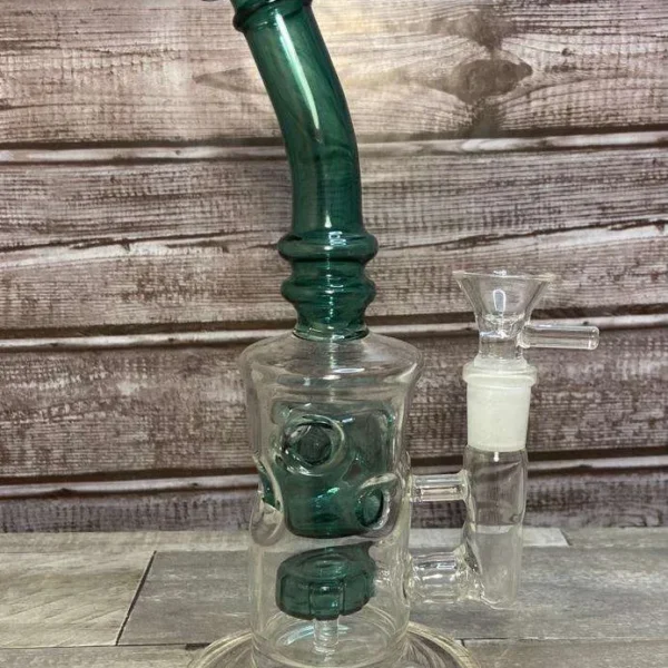 7.87” Green Honeycomb Glass Bong Hookah Water Pipe