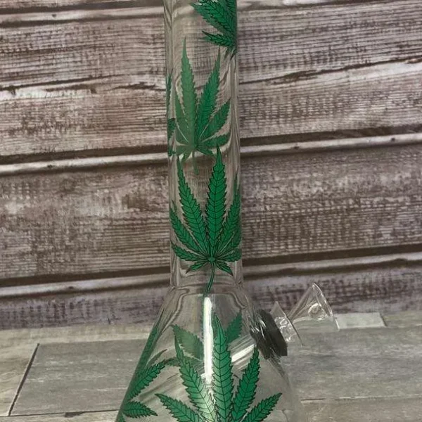7.87” Green Leaf Glass Bong Hookah Water Pipe