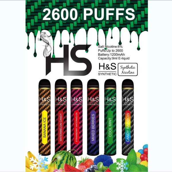 H&S Disposable Vape Stick 2600 PUFFS (1 count)