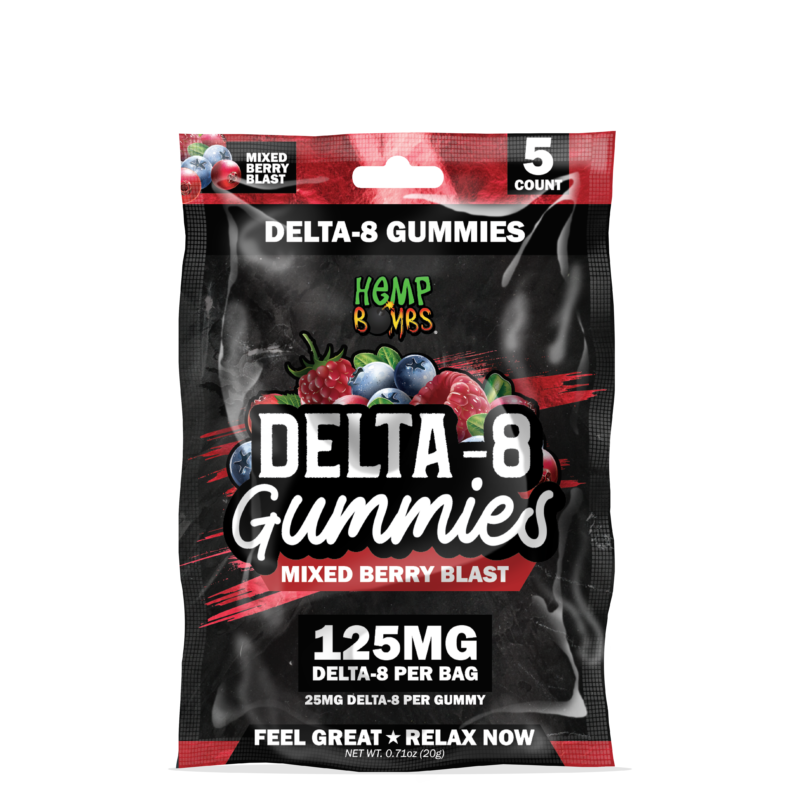 Hemp Bomb CBD Delta-8 Premium 125mg Gummies 5ct (1 pack)