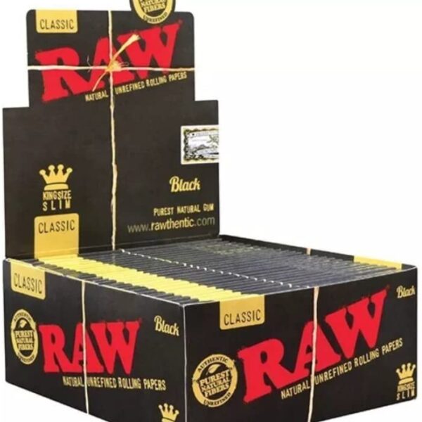 RAW Black King Slim Booklets 50ct (1 box)