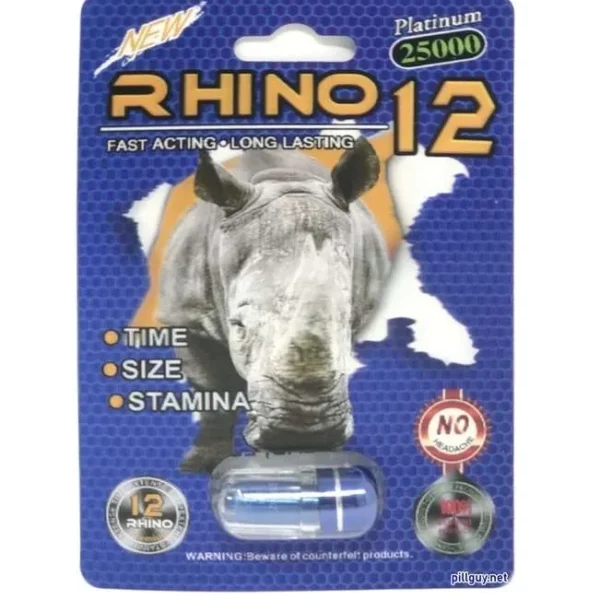 Rhino 12 Titanium 500k Double Shot Pill