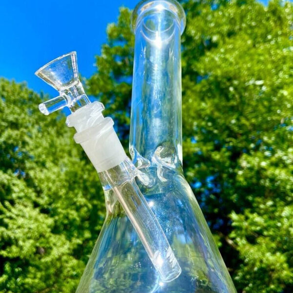 10" Beaker Glass Bong Smoking Clear Hookah Water Pipe-Ice Catcher+5 FREE Screens