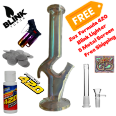 10.24" Zong Glass Bong Water Pipe Smoking Hookah+ Free Blink Lighter