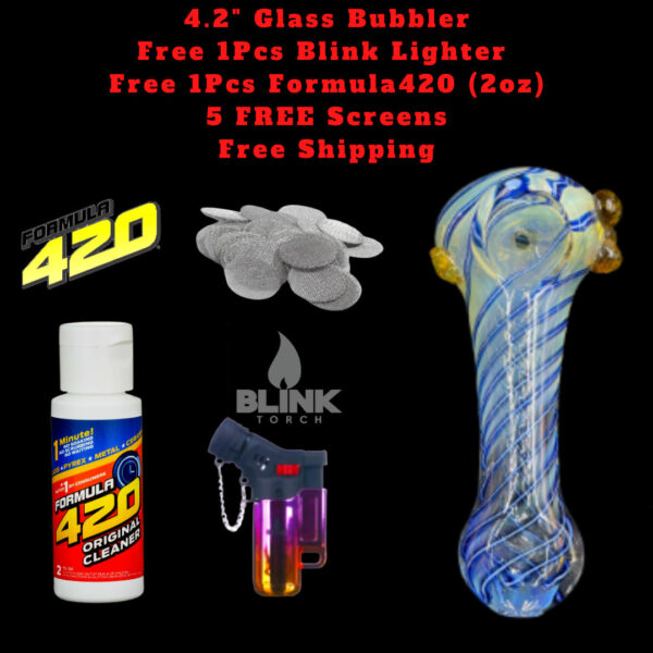 4.2" Tobacco Smoking Pipe Bowl Glass Hand Pipes with Free Gift