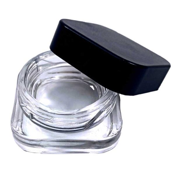 7ML Glass Container Jar With Black Lid 200 Pcs Child Resistant