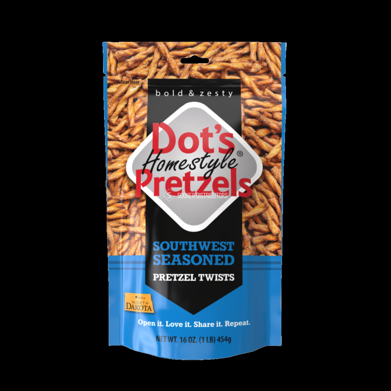 Dot, original, pretzels, seasoned, Southwest
