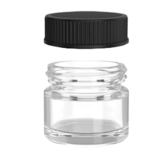 5ML Clear Glass Jar Screw Top Black Lid 200Pcs