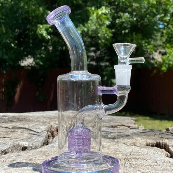 8.26" Thick Hookha Glass Bong Recycle Pink Water Pipes Hookah+5 FREE Screens