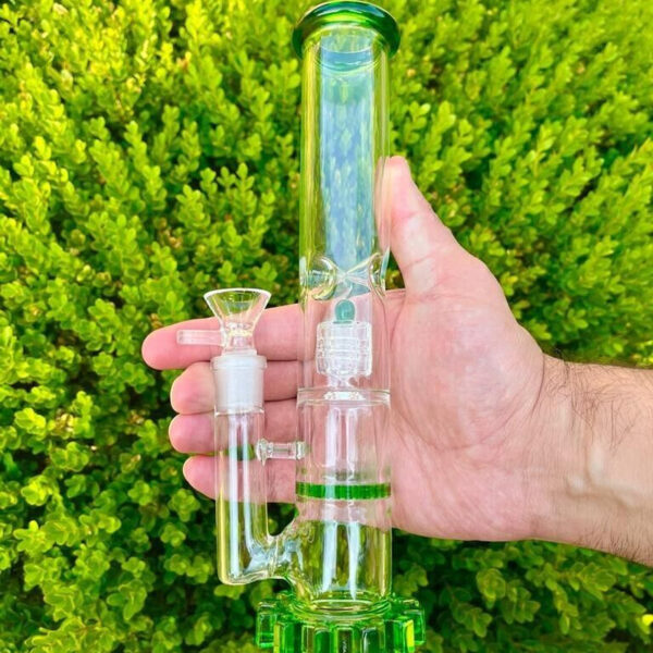 Hookah Glass Smoking Water Pipe Bong Green 9.06" +5 FREE Screens